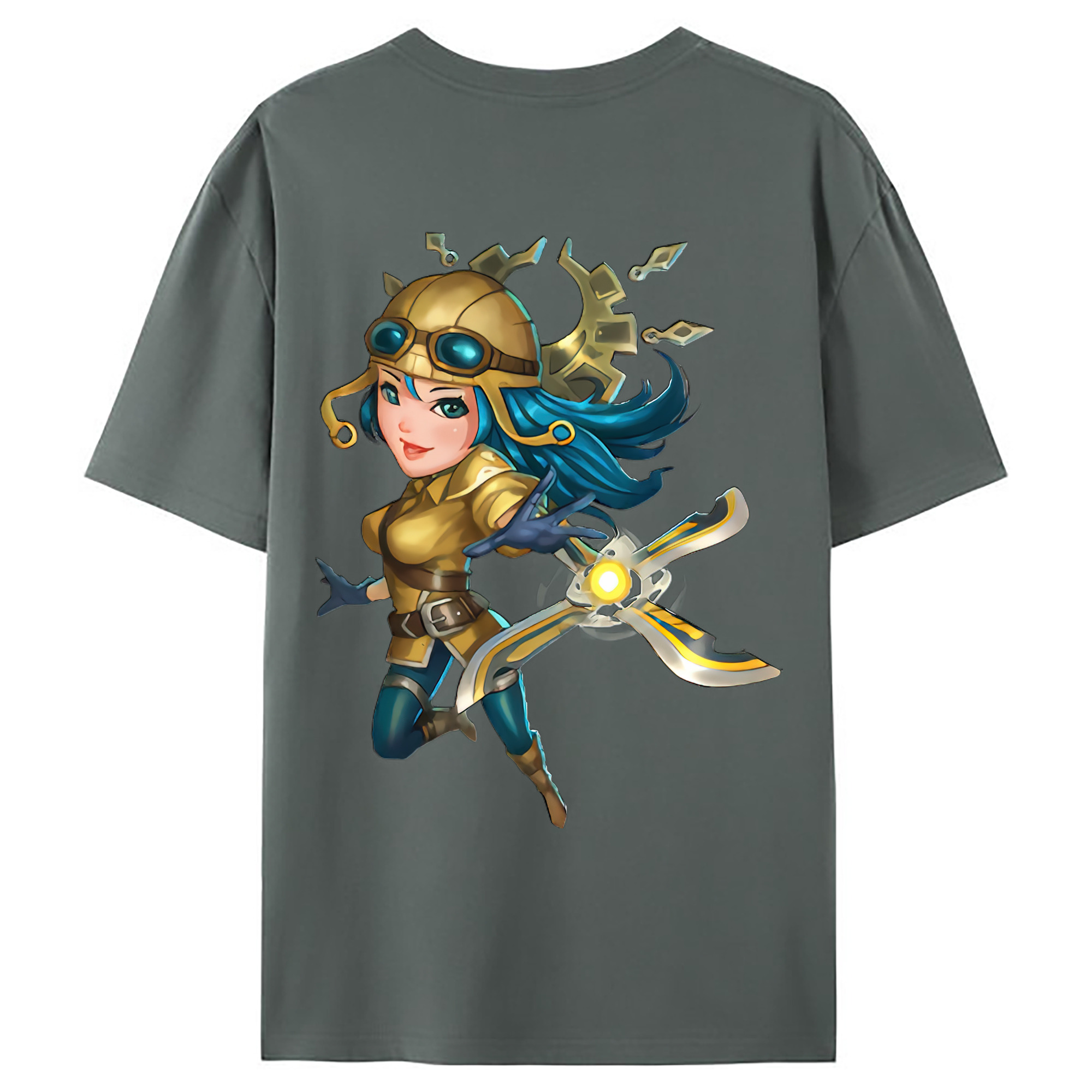 （画像用） リーグ・オブ・レジェンド League of Legends LOL 綿100％ メンズ半袖Tシャツ（バックプリント） 通気性